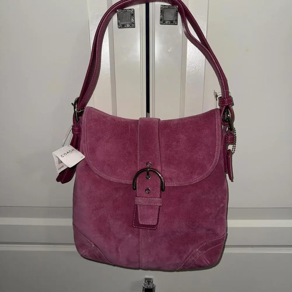 Vintage Rare Coach Suede Shoulder Bag - Picture 3 of 9